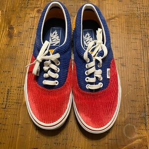 Vans Corduroy Red and Blue Sneakers